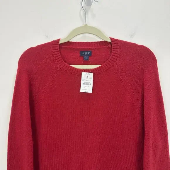 J.Crew Supersoft Lambswool Blend Crewneck Sweater Red Classic Mens XL NWT - Picture 5 of 11